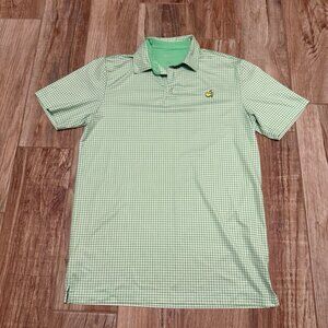 Masters Tech Green Gingham Performance Polo Shirt
